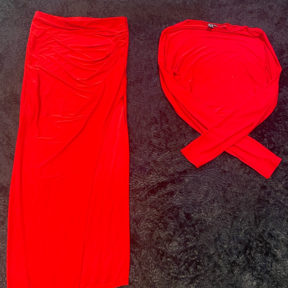 Valentine’s Day Red Skirt Set
